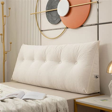 Amazon.com: Wadser Dorm Headboard Pillow Twin, Ivory Wedge Bed Rest ...