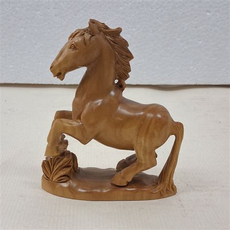 4" Handmade Sandal Wood Horse for Decorative Showpiece (Assorted Desig ...