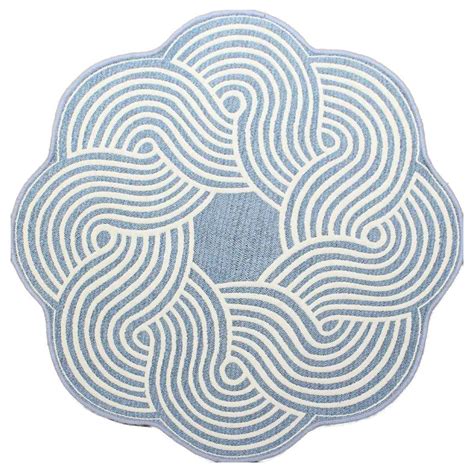 Elmbrook Slate Blue Round Rug, 3' | At Home