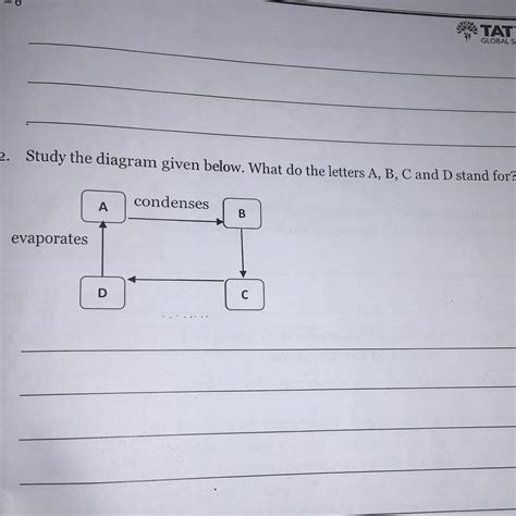 Study the diagram given below. What do the letters A B C D stand for ...