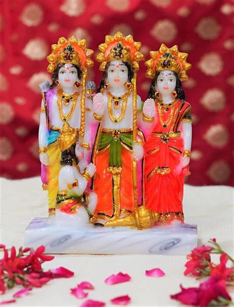 Buy Gallery99 Marble Dust Ram Darbar Statue for Pooja Room Idol | Shree ...