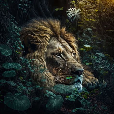 King lion in the jungle - Photo Wallpaper