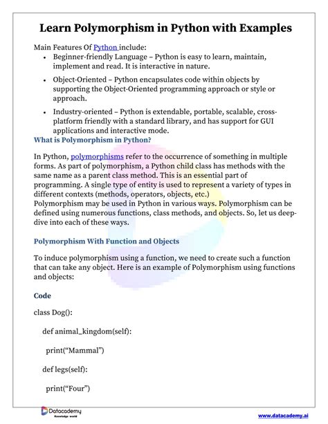 Image result for Python Polymorphism Examples