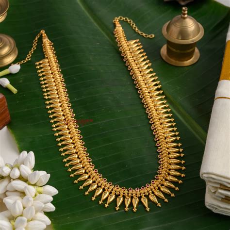 Gold Finish Floral Mulla Mottu Haram – AJ Punnagai