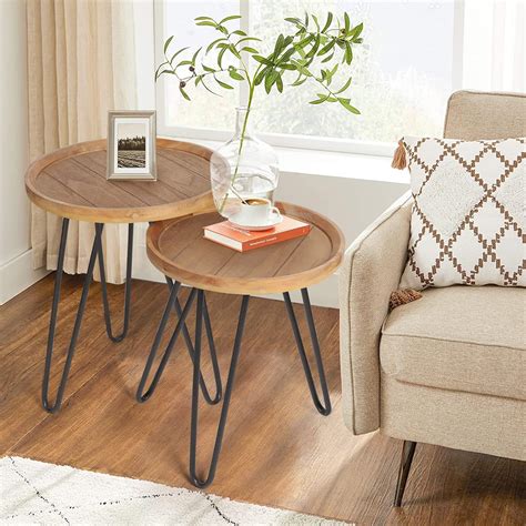 Oakrain Nesting Tables for Living Room, Round India | Ubuy