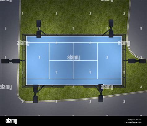 playground for tennis. top view 3d rendering Stock Photo - Alamy