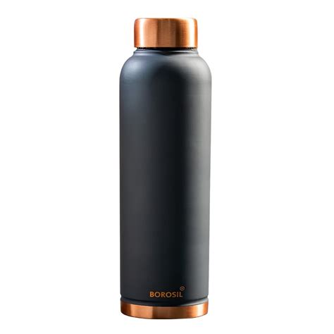 BOROSIL Colour Copper Bottle 1 Litre, Grey - 100% Pure Copper, BPA Free ...