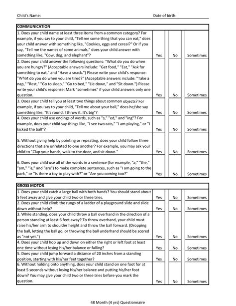 Free Ages & Stages Questionnaire Printable: Easy ASQ! - Printables for ...