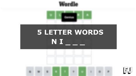 5 Letter Words Starting with NI - Wordle Guides