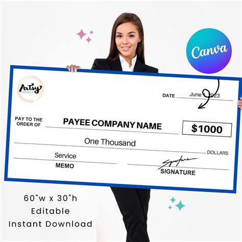 Large Cheque Template