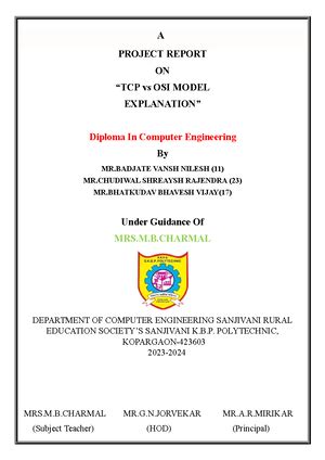 NIS microproject - A Micro Project Report On “COMPUTING SECURITY” Under ...