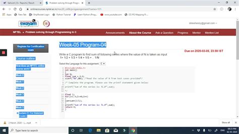 Image result for Week 5 Assignment NPTEL Problem Solving through Programming in C