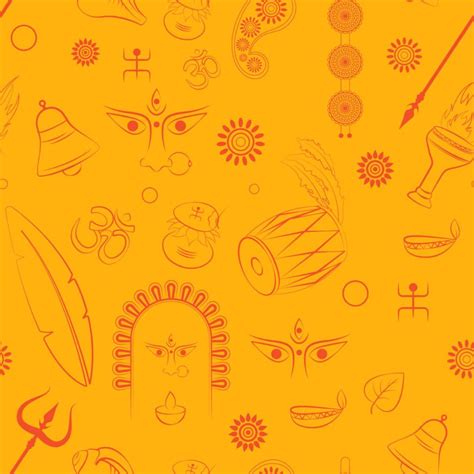 Durga Maa Symbols Wallpaper for Pooja Room - Magicdecor®