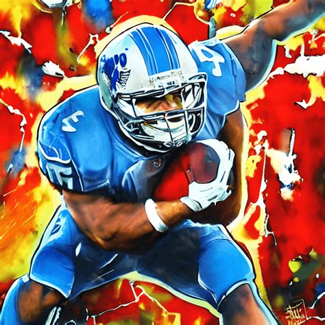Realistic Graffiti Digital Detroit Lions NFL Players · Creative Fabrica