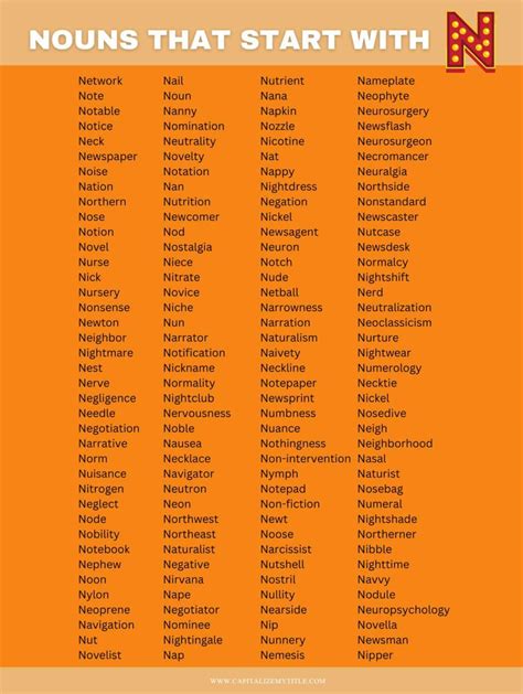 Nouns That Start With N - Capitalize My Title