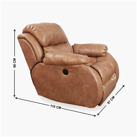 Buy Ashby Brown Faux Leather 1-Seater Electric Recliner - 97cm from ...