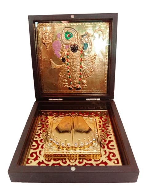 Buy Brass Blessing Gold Plated SHRINATHJI Small Pocket Temple - an ...