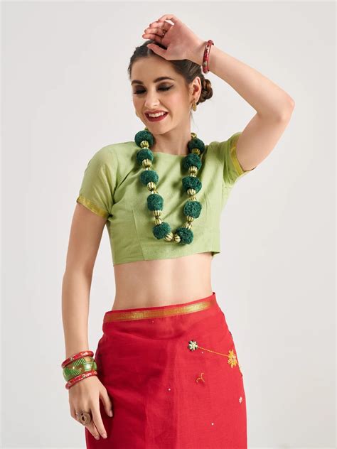 Shop Red Viscose Mul Aries Zodiac Thread work sarees
