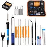 Soldering Iron Kit 80W LCD Adjustable Temperature 180-520℃ Solder Kit ...