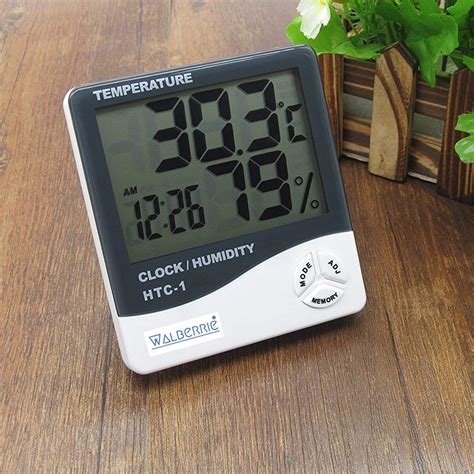 Buy Walberrie LCD Night Light Indoor Humidity Monitor Temperature ...