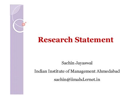 My Research presentation for FPM-2013 - Research Statement Sachin ...