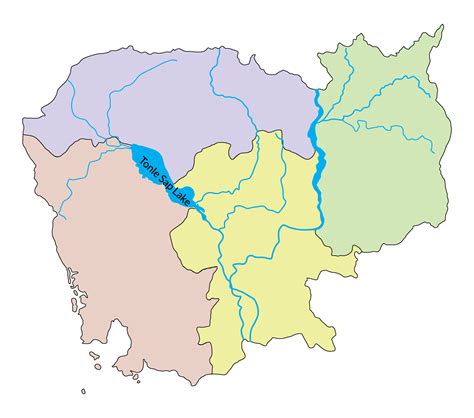 Cambodia map with mekong river map