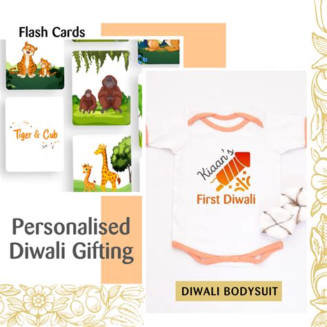 Wild Animals Flash Cards & Diwali Bodysuit Gift Set – Tinycubs