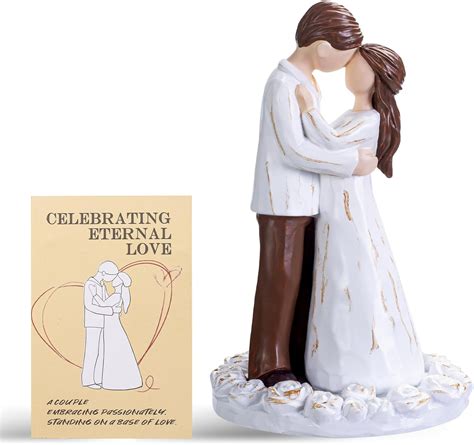 Amazon.com: Wedding Cake Toppers Bride and Groom Gift, Hand-Painted ...