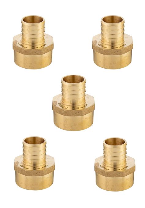 (Pack of 5) EFIELD Pex 1" X 3/4" Female NPT Thread Adapter Barb Crimp ...