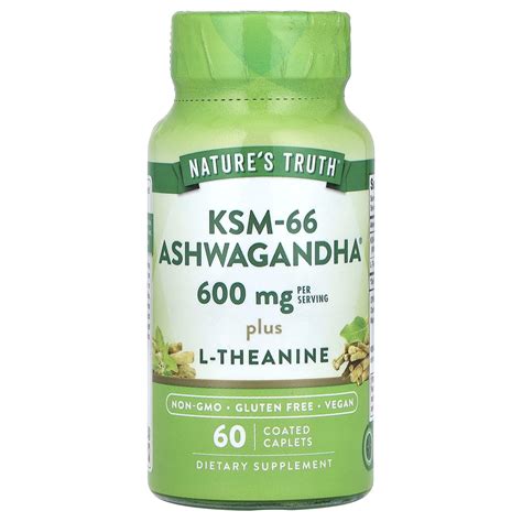 KSM-66 Ashwagandha | 60 Capsules | with L-Theanine | Non-GMO & Gluten ...