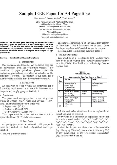 IEEE Paper Format - ddd - Sample IEEE Paper for A4 Page Size First ...