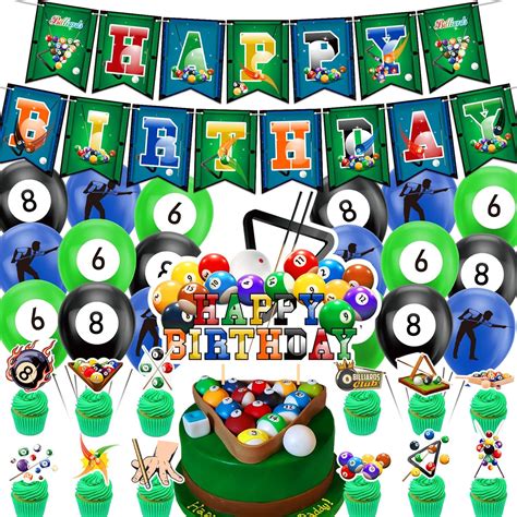 Billiards Party Decorations Billiards Birthday Party Supplies Includes ...