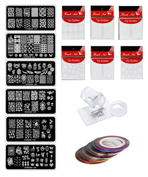 Buy Store2508® Nail Stamping Kit SET C With 6 Rectangular Image Plates ...