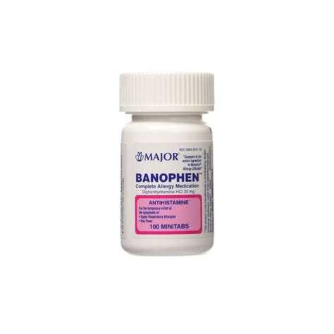 Major Banophen™ Diphenhydramine, 25mg Capsules, 100ct – Bahamas Medical & Surgical Supplies Ltd.