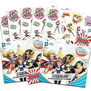 DC Superhero Girls Stickers Party Favors - Bundle of 12 Sheets 240 ...