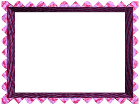 Pink Purple Fancy Loop Cut Rectangular Powerpoint Border | 3D Borders