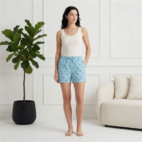 Bonjour Women Sky Blue Cotton Printed Boxer Shorts – BONJOUR