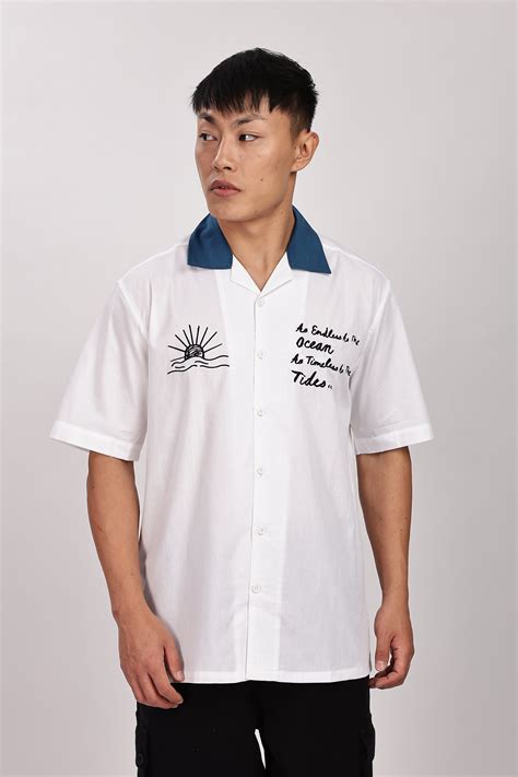 Limitless: Embroidery White Cotton Cuban Shirt – Eszett
