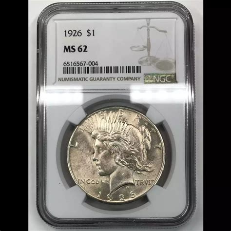 1926 Peace Silver Dollar NGC MS-62 DDR Doubled Olive Leaves - Old ...