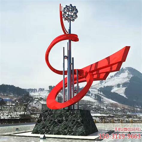 红色不锈钢雕塑_河北瀚泽园林雕塑有限公司