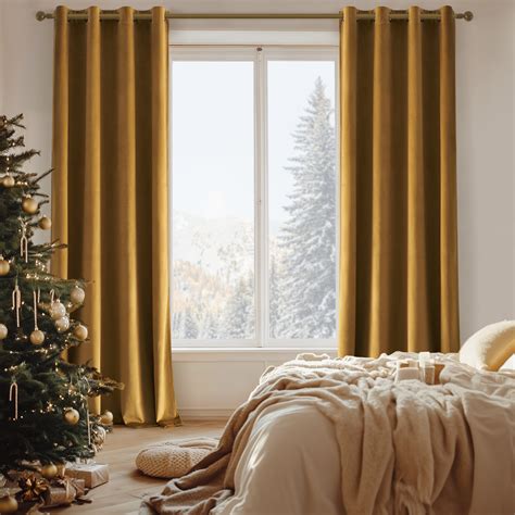 Mercer41 Ike Velvet Curtains Grommet Curtains Thermal Insulated ...