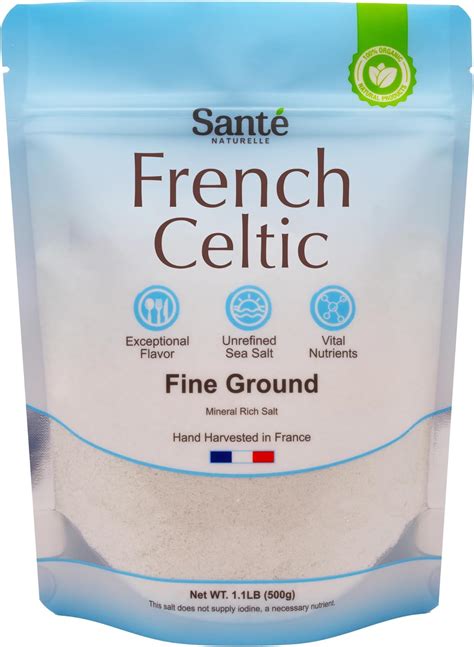 Amazon.com : Sante French Sea Salt Fine Ground - 1.1lb (18oz) Unrefined Organic French Sea Salt ...