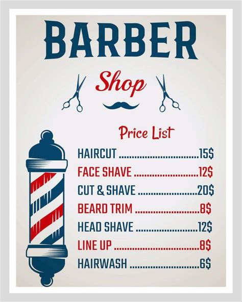 Buy SIGNCHAT Barber Shop Price List Hair Stylist Beard Hairdresser ...