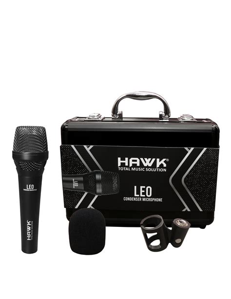 Hawk LEO Condenser Handheld Microphone with Mic Clip, Windscreen & Alu ...