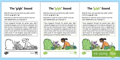 Northern Ireland Linguistic Phonics Stage 5 and 6 Phase 3b, 'g, gh' Sound