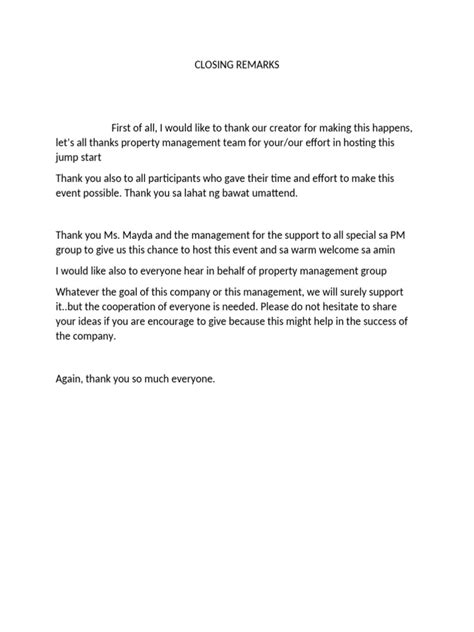 Image result for Toastmaster Closing Remarks Script