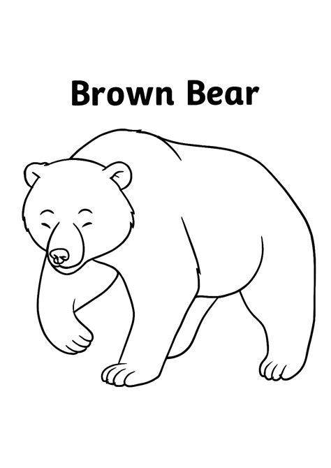Brown Bear Coloring Pages (Free Printables for Kids)