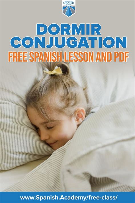 Dormir Conjugation: Free Spanish Lesson and PDF | Free spanish lessons ...