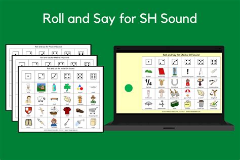 Roll and Say for SH Sound | Speech Therapy Ideas