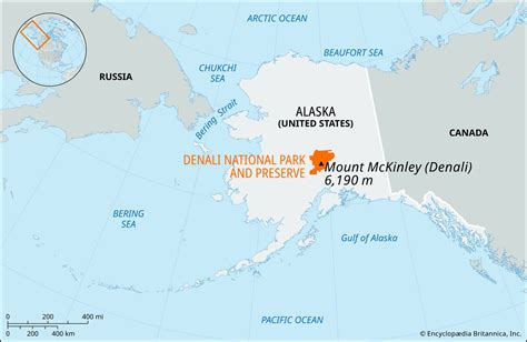 Map Of Alaska Showing Denali National Park